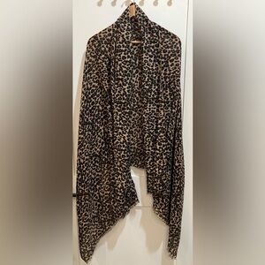 Large Leopard Print Scarf - lightweight drappy fabric